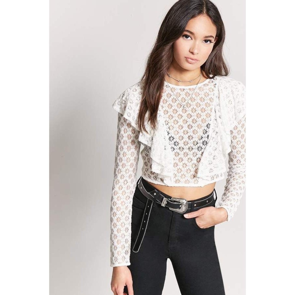 Crochet Lace Ruffle Top